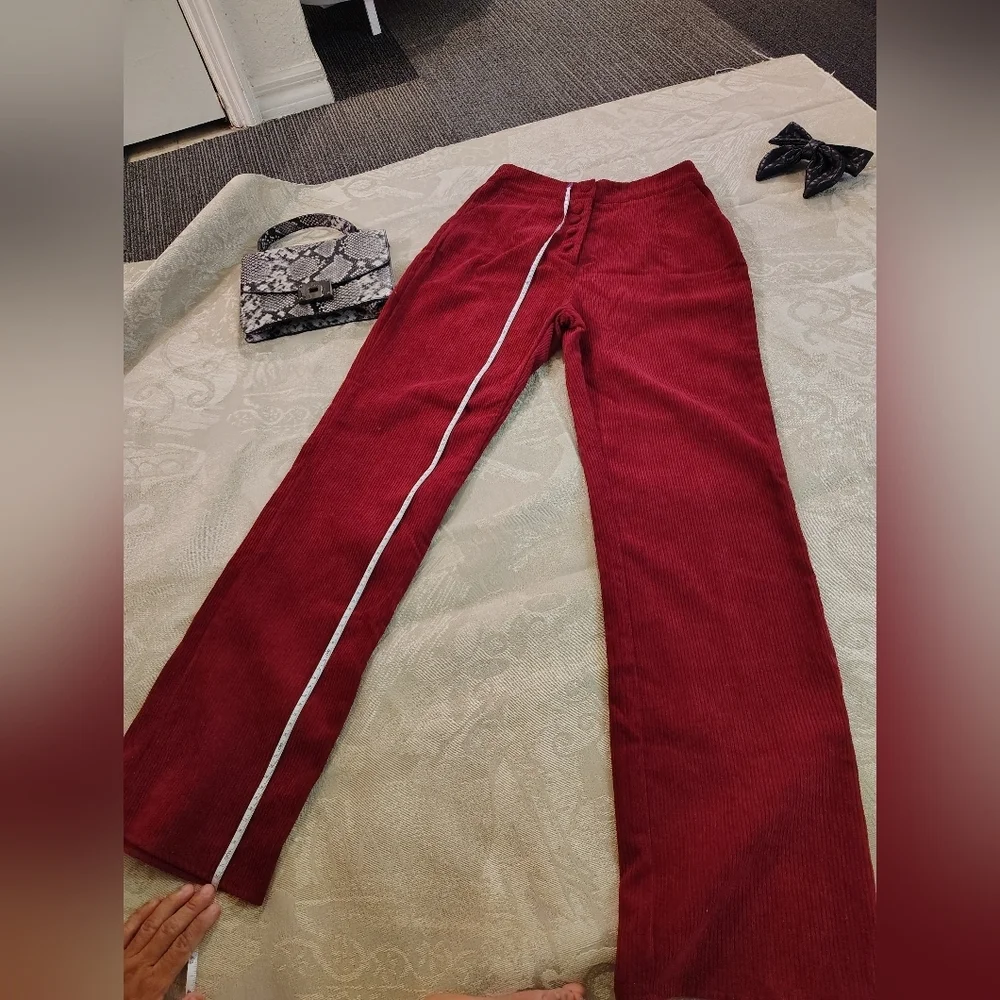 Missguided Deep Red Corduroy Top